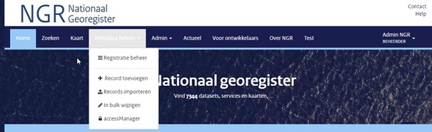Inlogscherm van het Nationaal Georegister