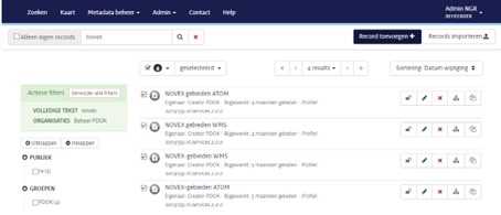 Selectie van records in NGR