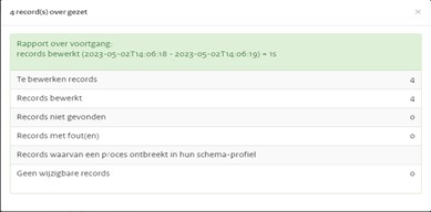 Bevestiging van succesvolle overzetting