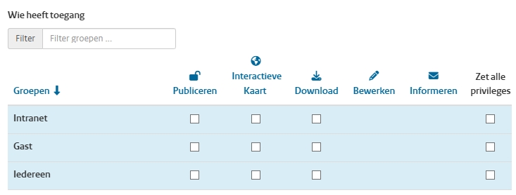 Scherm om aan te geven of een record openbaar moet worden